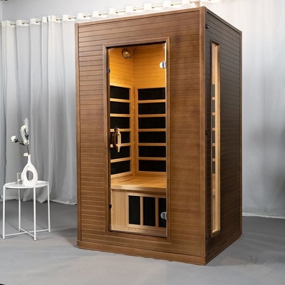 Wewnętrzny grzejnik panelowy z litego drewna węglowego Sauna na daleką podczerwień dla 2 osób