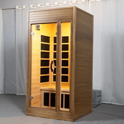 Promienne wewnętrzne grzejniki węglowe Mini drewniana sauna na podczerwień 1 - 2 osoby