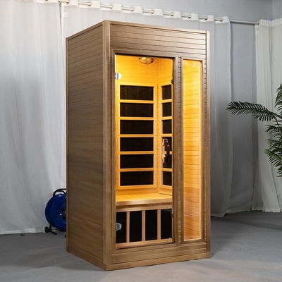 Promienne wewnętrzne grzejniki węglowe Mini drewniana sauna na podczerwień 1 - 2 osoby