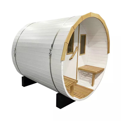 White Garden Outdoor 4-osobowa drewniana beczka Sauna Nowy projekt