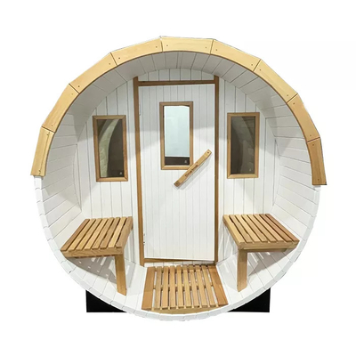 White Garden Outdoor 4-osobowa drewniana beczka Sauna Nowy projekt