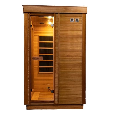 Kanadyjska czerwona cedrowa drewniana sauna na podczerwień dla 4 osób do domu w pomieszczeniach