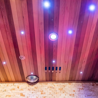 Luksusowa wewnętrzna sauna z pełnym spektrum z litego drewna z czerwonego cedru dla 3 osób
