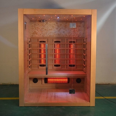 Canadian Hemlock Full Spectrum Sucha Drewniana Kryta Sauna Pokój 3-osobowy