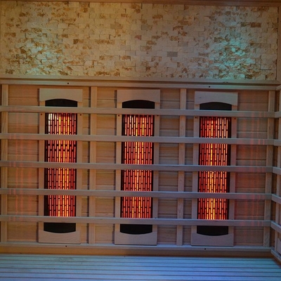 Canadian Hemlock Full Spectrum Sucha Drewniana Kryta Sauna Pokój 3-osobowy