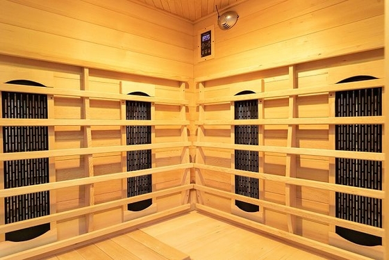 Canadian Hemlock Living Room Corner Sauna na podczerwień Pokój dla 3 ~ 4 osób