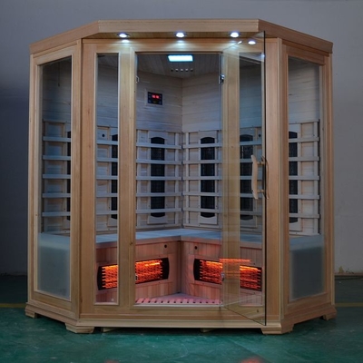 Canadian Hemlock Living Room Corner Sauna na podczerwień Pokój dla 3 ~ 4 osób