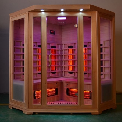 Canadian Hemlock Living Room Corner Sauna na podczerwień Pokój dla 3 ~ 4 osób