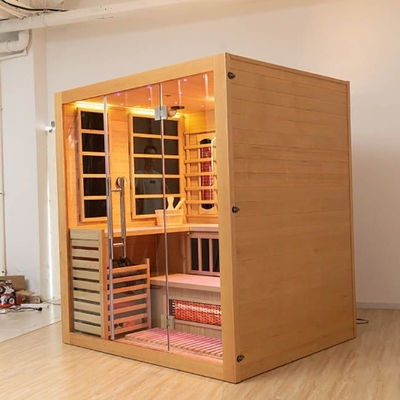 Kombinowana sauna parowa na podczerwień z litego drewna dla 4 osób