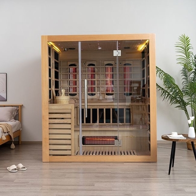 Kombinowana sauna parowa na podczerwień z litego drewna dla 4 osób