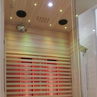 Pełen spektrum i piec węglowy z litego drewna 2-osobowa sauna na podczerwień do domu