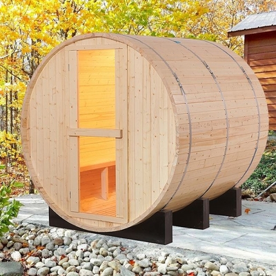 Hemlock Wood Domowa Komercyjna Zewnętrzna Tradycyjna Sauna Parowa Beczka 6 Osób