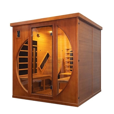 Smatmak 1350W Daleka sauna podczerwona LED drewniana kolorowa sauna z przejrzystym szkłem hartowanym