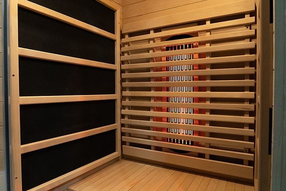 Luksusowa domowa sauna na podczerwień z litego drewna kanadyjskiej cykuty dla 1 osoby, mała