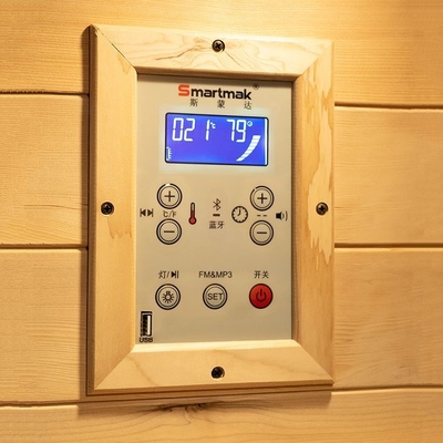 Luksusowa domowa sauna na podczerwień z litego drewna kanadyjskiej cykuty dla 1 osoby, mała