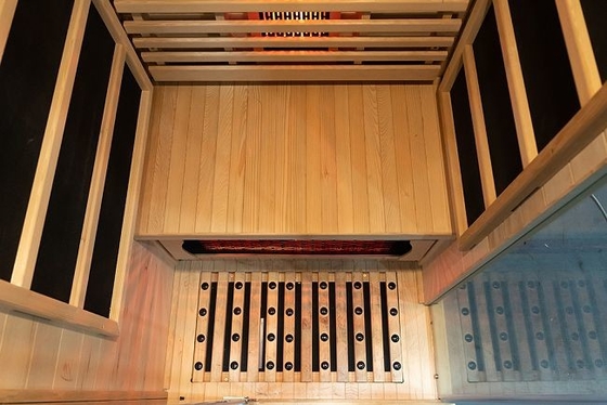 Luksusowa domowa sauna na podczerwień z litego drewna kanadyjskiej cykuty dla 1 osoby, mała