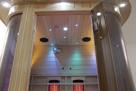 2-osobowa sauna na podczerwień typu deluxe z pełnym spektrum i ogrzewaniem węglowym z litego drewna