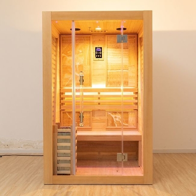 Indoor 3KW Hemlock Wood Tradycyjna sauna parowa dla 2 osób Luksusowy pokój