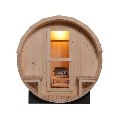Duża tradycyjna zewnętrzna sauna parowa z litego drewna z piecem o mocy 6 kW