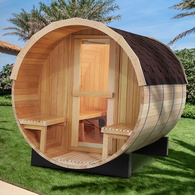 Duża tradycyjna zewnętrzna sauna parowa z litego drewna z piecem o mocy 6 kW
