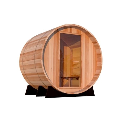 Sauna beczkowa z kanadyjskiego czerwonego drewna cedrowego z drzwiami ze szkła hartowanego 8 mm 180x240 cm