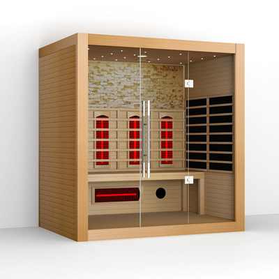 4-osobowa drewniana sauna Luksusowa sauna na podczerwień z drzewa cedrowego z czerwonego cedru
