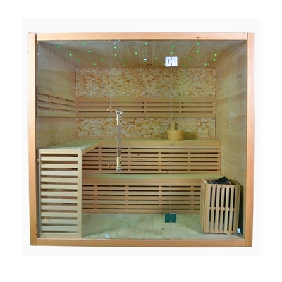 Kanadyjska sucha sauna parowa z litego drewna dla 4 osób do użytku w pomieszczeniach