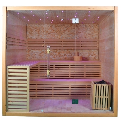 Kanadyjska sucha sauna parowa z litego drewna dla 4 osób do użytku w pomieszczeniach