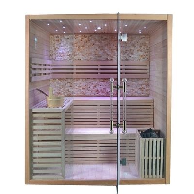 Kanadyjska sucha sauna parowa z litego drewna dla 4 osób do użytku w pomieszczeniach