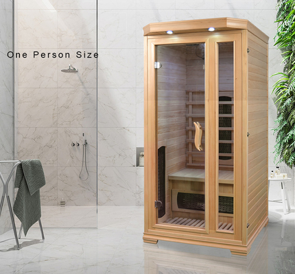 1350W Kolor drewna Jedna osoba Rozmiar Sauna domowa 900 * 900 * 1900 mm