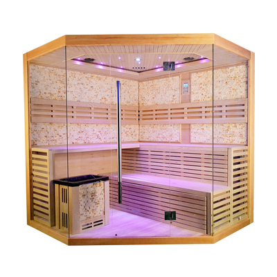 Luksusowa tradycyjna sauna parowa dla 5 - 8 osób z piecem grzewczym o mocy 6 kW