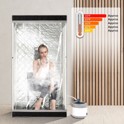 Cały widok Czarna wodoodporna tkanina Przenośna sauna parowa z pojemnością 4 l wody