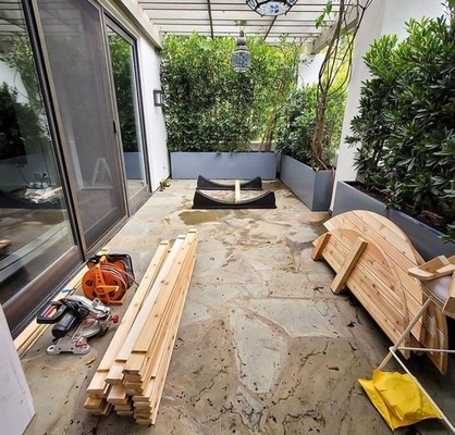 Kanadyjski sosnowy drewno zewnętrzne beczki Tradycyjna sauna parowa 6000W