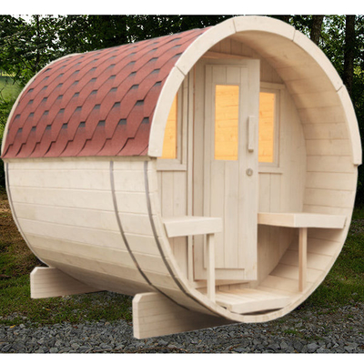 Masywne drewno Hemlock Cedar Outdoor Barrel Sauna Wet Steam Tradycyjna sala sauna