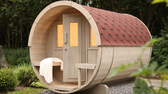 Masywne drewno Hemlock Cedar Outdoor Barrel Sauna Wet Steam Tradycyjna sala sauna