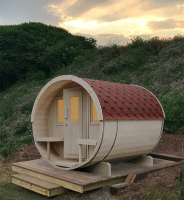 Masywne drewno Hemlock Cedar Outdoor Barrel Sauna Wet Steam Tradycyjna sala sauna
