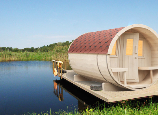 Masywne drewno Hemlock Cedar Outdoor Barrel Sauna Wet Steam Tradycyjna sala sauna