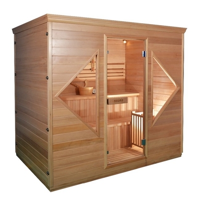 Drzewne klamki do drzwi Tradycyjna sauna parowa dla 4 osób w pomieszczeniu