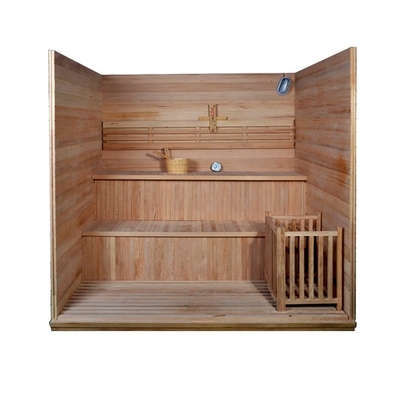 Drzewne klamki do drzwi Tradycyjna sauna parowa dla 4 osób w pomieszczeniu