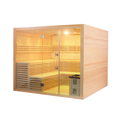 Tradycyjny Sauna z piecem parowym Premium Hemlock Kabina sauny parowej w pomieszczeniu