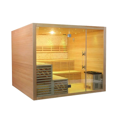 Tradycyjny Sauna z piecem parowym Premium Hemlock Kabina sauny parowej w pomieszczeniu