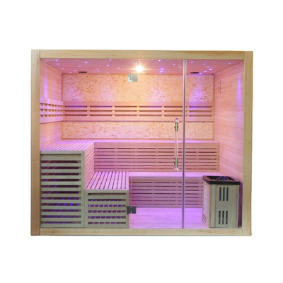 Tradycyjny Sauna z piecem parowym Premium Hemlock Kabina sauny parowej w pomieszczeniu
