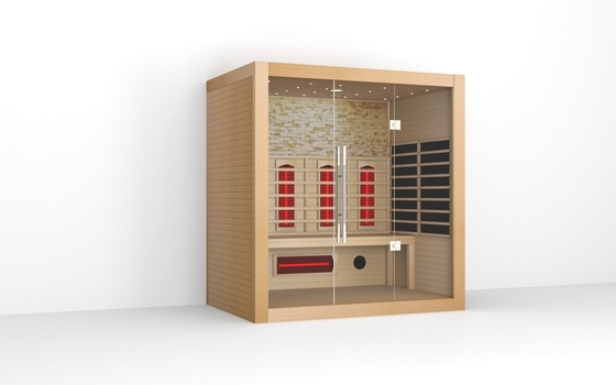 Masywne drewno 4 osoby sauna podczerwona sala sauna podczerwona sucha drewniana
