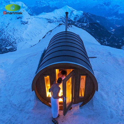 Kanadyjski Cedar / Hemlock Drzewo Duże płonące Sauna zewnętrzna z beczką dla 6 osób