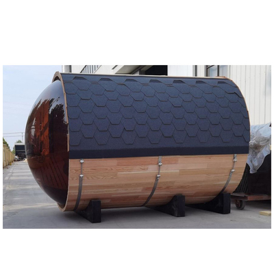 Red Cedar Hemlock Wood Garden Outdoor Barrel Sauna Z Panoramicznym Oknem