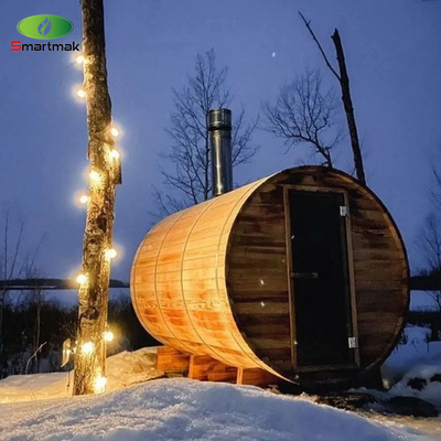 6 osób Czerwona drewno cydronowe beczka Sauna ze kuchenką na drewno