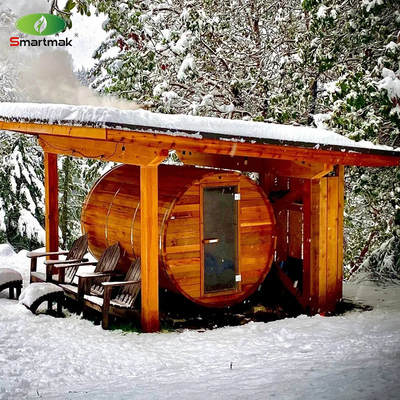 6 osób Czerwona drewno cydronowe beczka Sauna ze kuchenką na drewno
