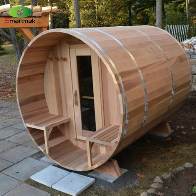 Sauna zewnętrzna z beczkami z drewna Sauna z drewna macierzystego do użytku ogrodowego