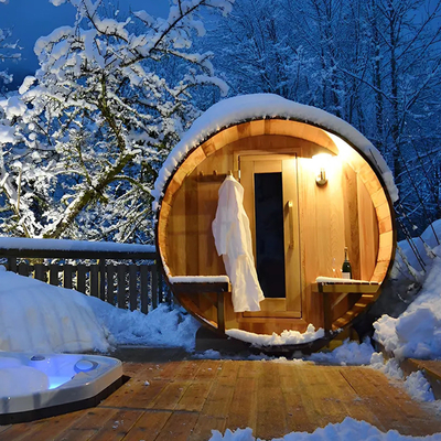 Sucha parowa Sauna drewniana Salona zdrowia Drewniana łazienka z beczką