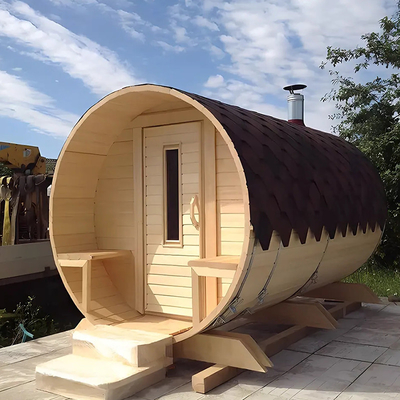 Kanadyjski drewno Hemlock / Red Cedar Barrel Tradycyjna sauna parowa Pokój na zewnątrz